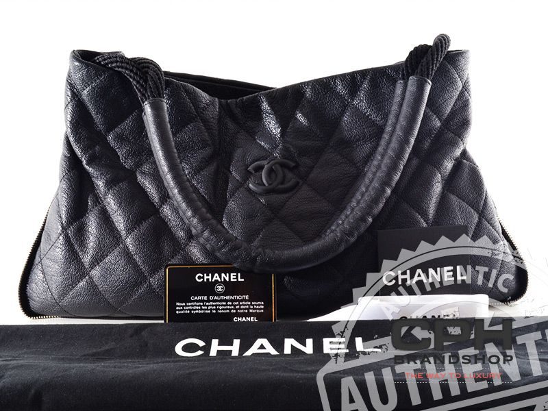 Chanel Black Logo Caviar Tote-0